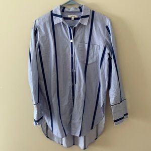 Madewell striped blouse. Hardly worn. Cotton button down longer design